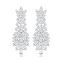 Sterling Silver 925 Earring Rhodium Plated Embedded With White Zircon