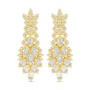 Sterling Silver 925 Earring Golden Plated Embedded With White Zircon