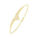 Sterling Silver 925 Bracelet Golden Plated Embedded With White Zircon