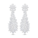 Sterling Silver 925 Earring Rhodium Plated Embedded With White Zircon