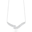 Sterling Silver 925 Necklace Rhodium Plated Embedded With White Zircon