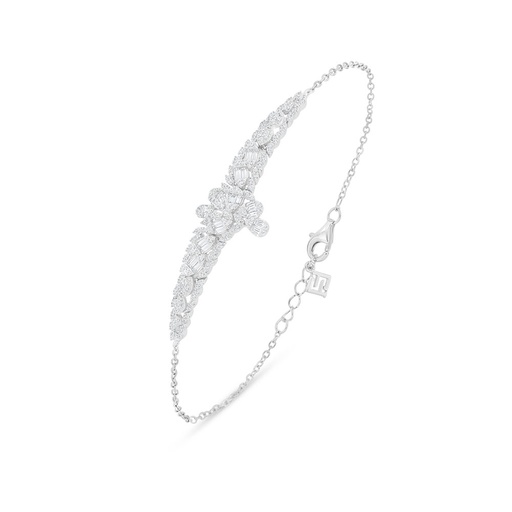 [BRC01WCZ00000B458] Sterling Silver 925 Bracelet Rhodium Plated Embedded With White Zircon