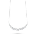 Sterling Silver 925 Necklace Rhodium Plated Embedded With White Zircon