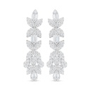 Sterling Silver 925 Earring Rhodium Plated Embedded With White Zircon