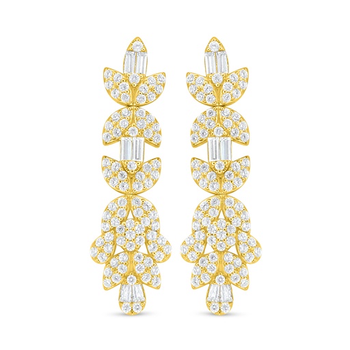 [EAR02WCZ00000C890] Sterling Silver 925 Earring Golden Plated Embedded With White Zircon