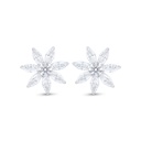 Sterling Silver 925 Earring Rhodium Plated Embedded With White Zircon