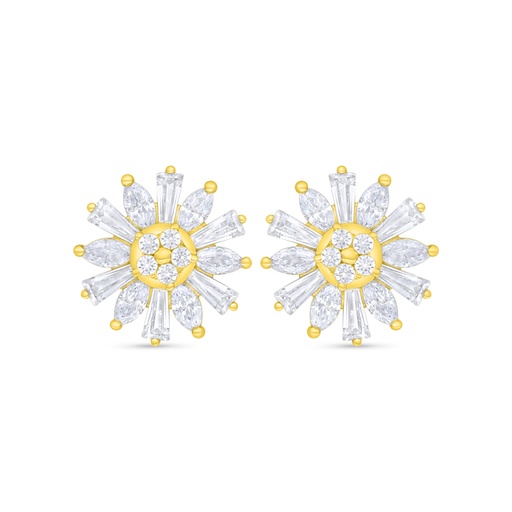 [EAR02WCZ00000C895] Sterling Silver 925 Earring Golden Plated Embedded With White Zircon