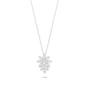 Sterling Silver 925 Necklace Rhodium Plated Embedded With White Zircon