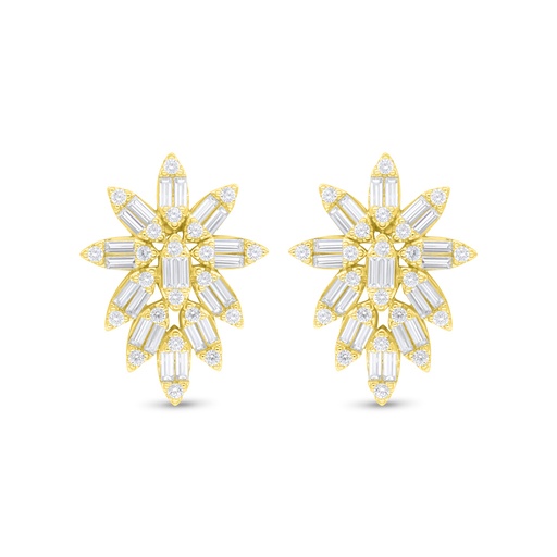 [EAR02WCZ00000C897] Sterling Silver 925 Earring Golden Plated Embedded With White Zircon