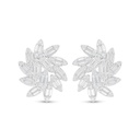 Sterling Silver 925 Earring Rhodium Plated Embedded With White Zircon