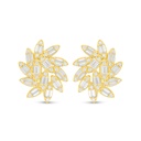 Sterling Silver 925 Earring Golden Plated Embedded With White Zircon