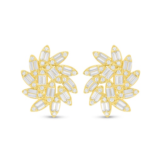 [EAR02WCZ00000C898] Sterling Silver 925 Earring Golden Plated Embedded With White Zircon