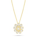 Sterling Silver 925 Necklace Golden Plated Embedded With White Zircon