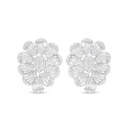 Sterling Silver 925 Earring Rhodium Plated Embedded With White Zircon