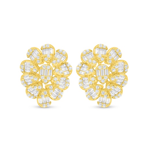 [EAR02WCZ00000C899] Sterling Silver 925 Earring Golden Plated Embedded With White Zircon