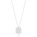 Sterling Silver 925 Necklace Rhodium Plated Embedded With White Zircon