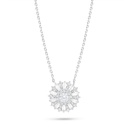 Sterling Silver 925 Necklace Rhodium Plated Embedded With White Zircon