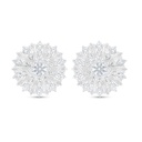 Sterling Silver 925 Earring Rhodium Plated Embedded With White Zircon