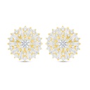 Sterling Silver 925 Earring Golden Plated Embedded With White Zircon