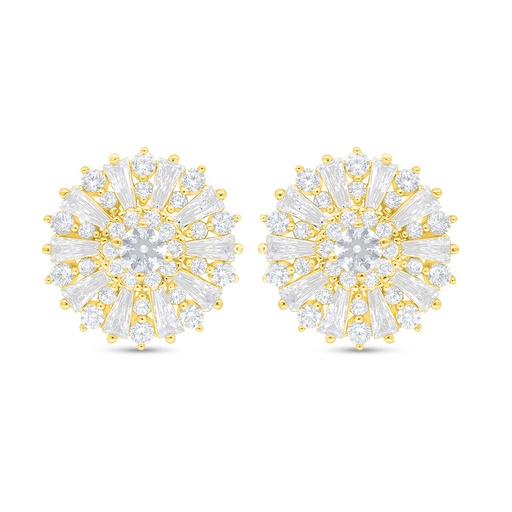 [EAR02WCZ00000C902] Sterling Silver 925 Earring Golden Plated Embedded With White Zircon