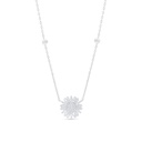 Sterling Silver 925 Necklace Rhodium Plated Embedded With White Zircon