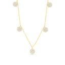 Sterling Silver 925 Necklace Golden Plated Embedded With White Zircon