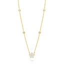 Sterling Silver 925 Necklace Golden Plated Embedded With White Zircon