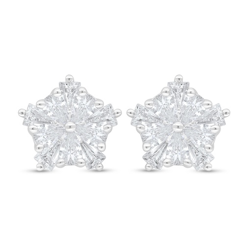 [EAR01WCZ00000C905] Sterling Silver 925 Earring Rhodium Plated Embedded With White Zircon