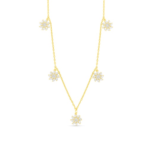 [NCL02WCZ00000B990] Sterling Silver 925 Necklace Golden Plated Embedded With White Zircon