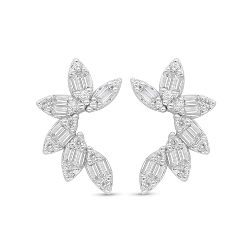 [EAR01WCZ00000C907] Sterling Silver 925 Earring Rhodium Plated Embedded With White Zircon