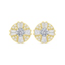 Sterling Silver 925 Earring Golden Plated Embedded With White Zircon