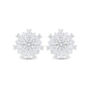 Sterling Silver 925 Earring Rhodium Plated Embedded With White Zircon