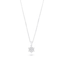 Sterling Silver 925 Necklace Rhodium Plated Embedded With White Zircon