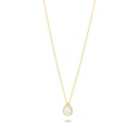 Sterling Silver 925 Necklace Golden Plated Embedded With Yellow Diamond And White Zircon