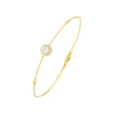 Sterling Silver 925 Bracelet Golden Plated Embedded With Yellow Diamond And White Zircon