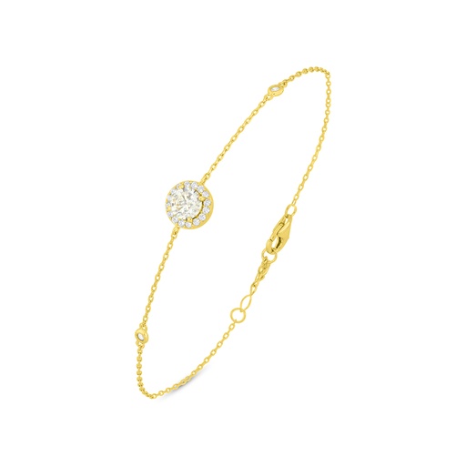 [BRC02CIT00WCZB466] Sterling Silver 925 Bracelet Golden Plated Embedded With Yellow Diamond And White Zircon