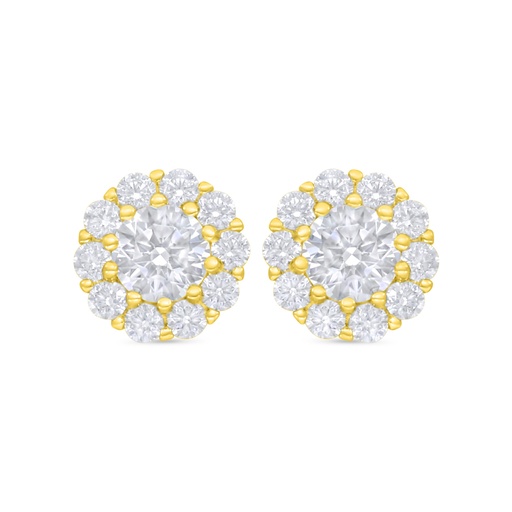 [EAR02WCZ00000C919] Sterling Silver 925 Earring Golden Plated Embedded With White Zircon