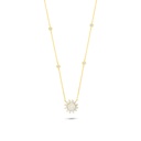 Sterling Silver 925 Necklace Golden Plated Embedded With White Zircon