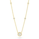 Sterling Silver 925 Necklace Golden Plated Embedded With Yellow Diamond And White Zircon