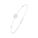 Sterling Silver 925 Bracelet Rhodium Plated Embedded With White Zircon