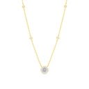 Sterling Silver 925 Necklace Golden Plated Embedded With White Zircon