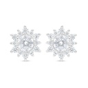 Sterling Silver 925 Earring Rhodium Plated Embedded With White Zircon