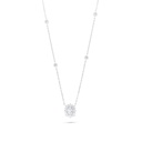 Sterling Silver 925 Necklace Rhodium Plated Embedded With White Zircon