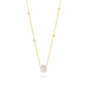 Sterling Silver 925 Necklace Golden Plated Embedded With White Zircon