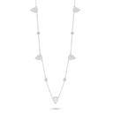 Sterling Silver 925 Necklace Rhodium Plated Embedded With White Zircon