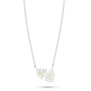 Sterling Silver 925 Necklace Rhodium Plated Embedded With Yellow Diamond 