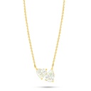 Sterling Silver 925 Necklace Golden Plated Embedded With Yellow Diamond 