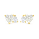 Sterling Silver 925 Earring Golden Plated Embedded With Yellow Diamond 