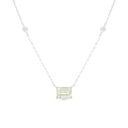 Sterling Silver 925 Necklace Rhodium Plated Embedded With Yellow Diamond And White Zircon