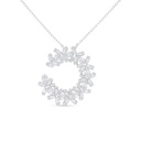 Sterling Silver 925 Necklace Rhodium Plated Embedded With White Zircon